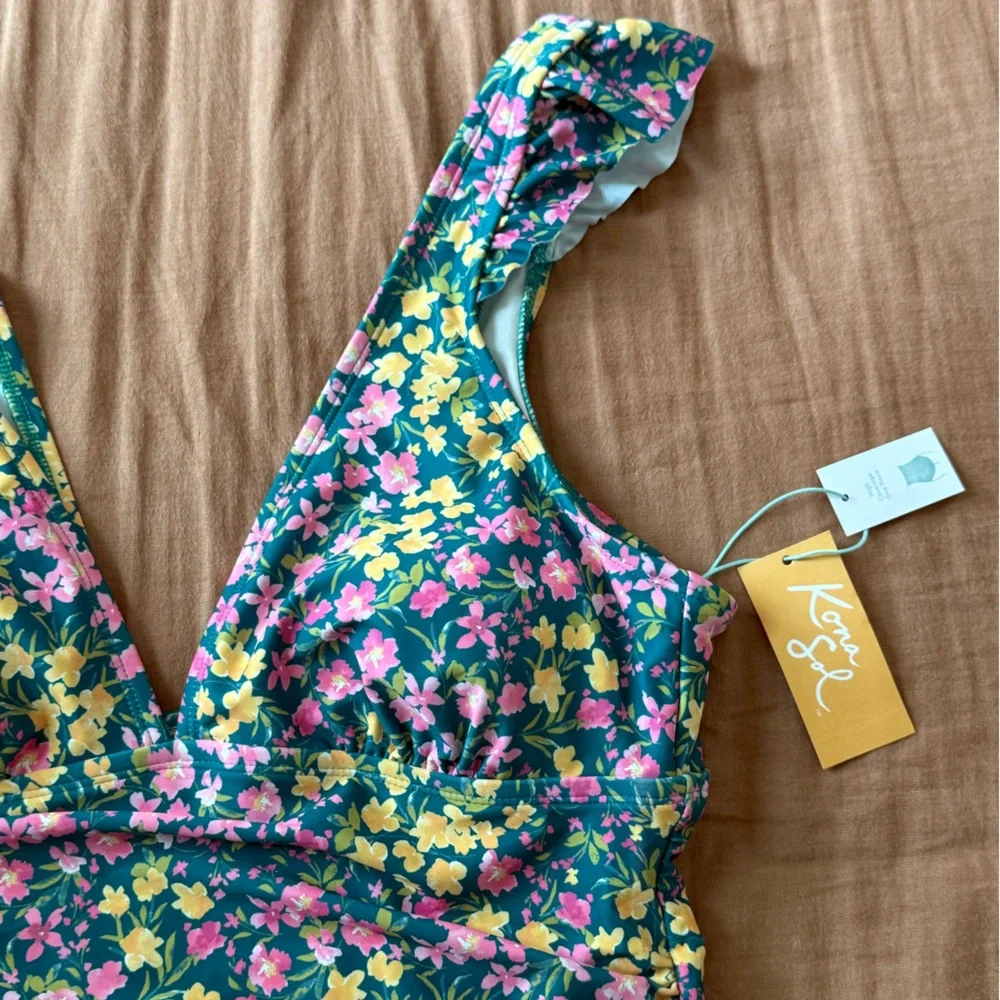 Floral One Piece Swimsuit NWT Kona Sol - Picture 3 of 5